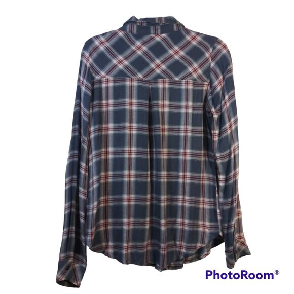 Altar'd State Peri Pink Plaid Flannel Top Size Small - Picture 2 of 7